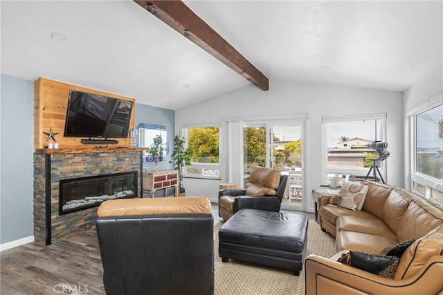 1164 12th St, Los Osos, CA 93402 - living area featuring wood finished floors and a fireplace