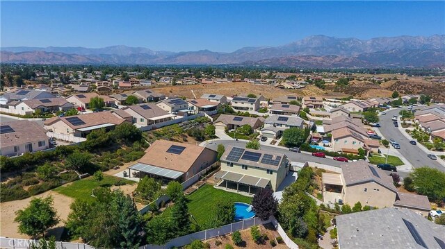 102 Mesa Ct, Calimesa, CA 92320 - aerial overview of property's location featuring nearby suburban area and mountains
