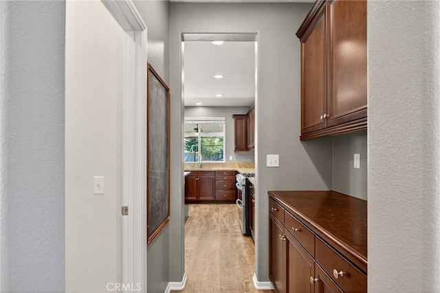 102 Mesa Ct, Calimesa, CA 92320 - hallway with light wood-type flooring and recessed lighting