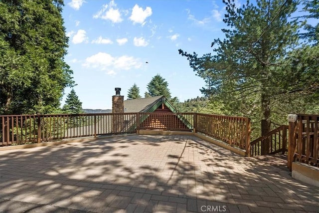 25148 Scenic View Dr, Crestline, CA 92325 - view of wooden terrace