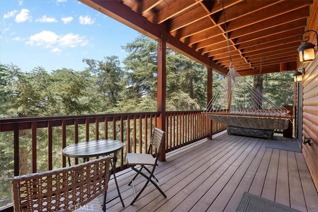 25148 Scenic View Dr, Crestline, CA 92325 - view of wooden deck