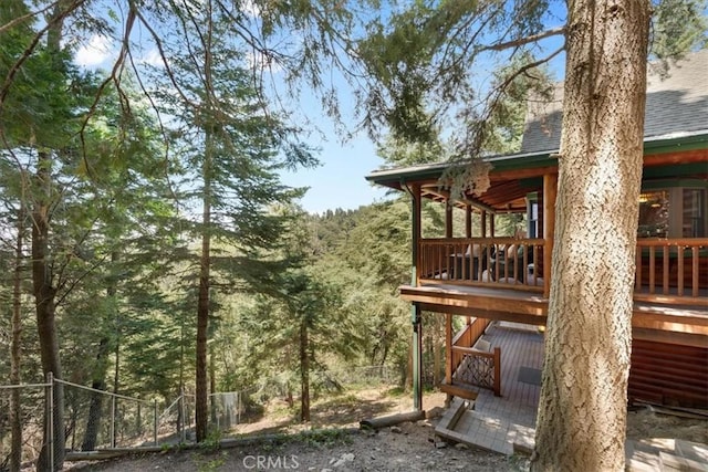 25148 Scenic View Dr, Crestline, CA 92325 - view of wooden terrace