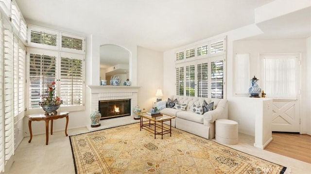 3620 Daffodil Ave Unit 31, Corona Del Mar, CA 92625 - living area featuring a brick fireplace