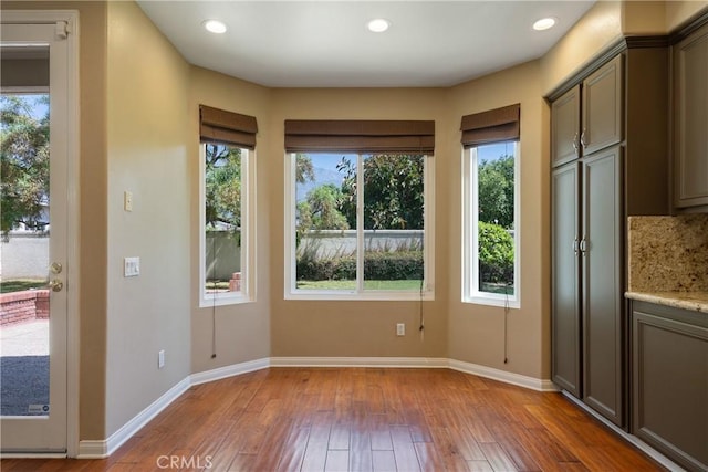 9320 Isaac Lord Dr, Rancho Cucamonga, CA 91701 - unfurnished dining area with light wood-style floors and recessed lighting
