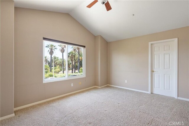 9320 Isaac Lord Dr, Rancho Cucamonga, CA 91701 - carpeted empty room with a ceiling fan and lofted ceiling