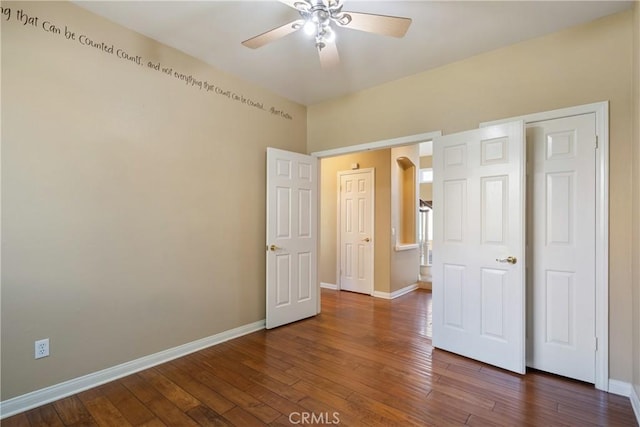 9320 Isaac Lord Dr, Rancho Cucamonga, CA 91701 - unfurnished bedroom featuring hardwood / wood-style flooring and ceiling fan