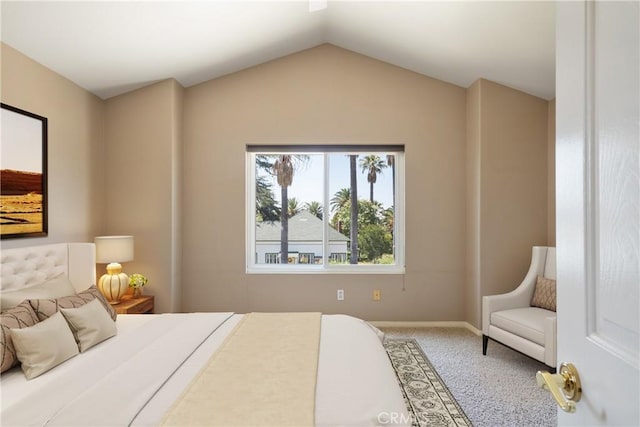 9320 Isaac Lord Dr, Rancho Cucamonga, CA 91701 - carpeted bedroom with vaulted ceiling and baseboards