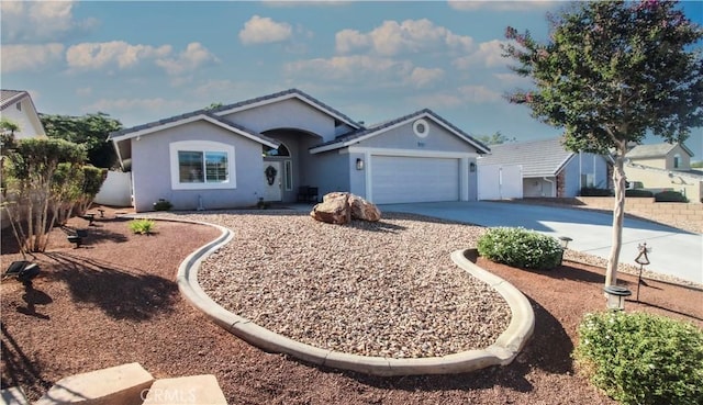 18224 Kalin Ranch Dr, Victorville, CA 92395 - ranch-style house featuring an attached garage, concrete driveway, and stucco siding