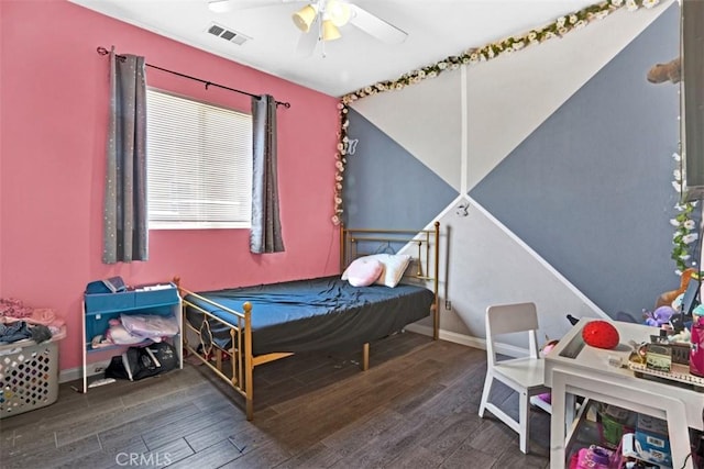 629 Ivy Crest Dr, San Jacinto, CA 92582 - bedroom featuring wood finished floors, ceiling fan, and billiards table