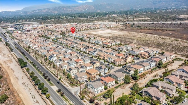 1633 Topeka Pl, Upland, CA 91784 - aerial overview of property's location with mountains and nearby suburban area
