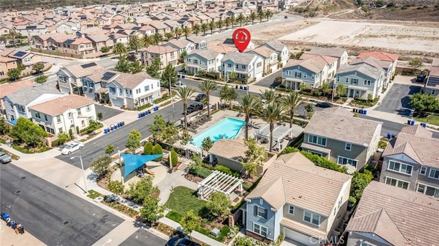 1633 Topeka Pl, Upland, CA 91784 - aerial perspective of suburban area with a pool