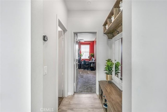 1633 Topeka Pl, Upland, CA 91784 - hall featuring light wood finished floors and an office area