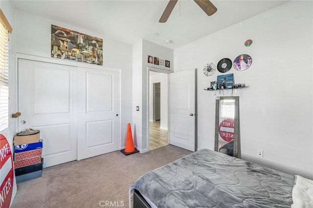 1633 Topeka Pl, Upland, CA 91784 - bedroom with carpet floors, ceiling fan, and a closet