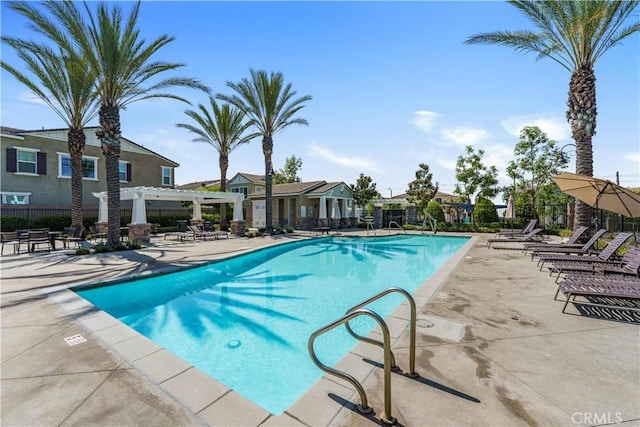 1633 Topeka Pl, Upland, CA 91784 - community pool with a pergola and a patio area