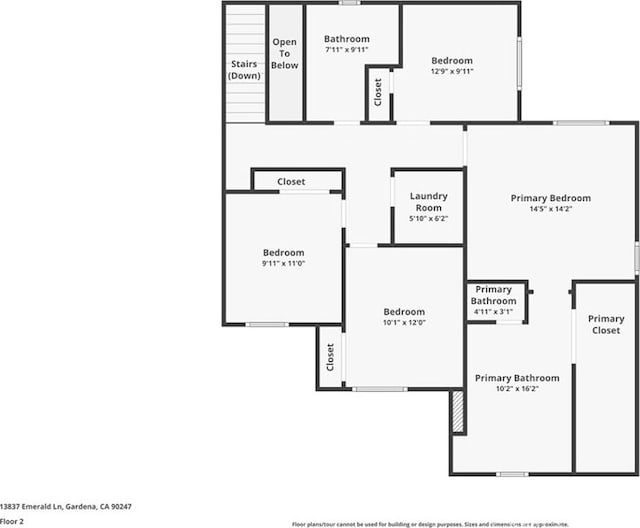 13837 Emerald Ln, Gardena, CA 90247 - view of floor plan / room layout