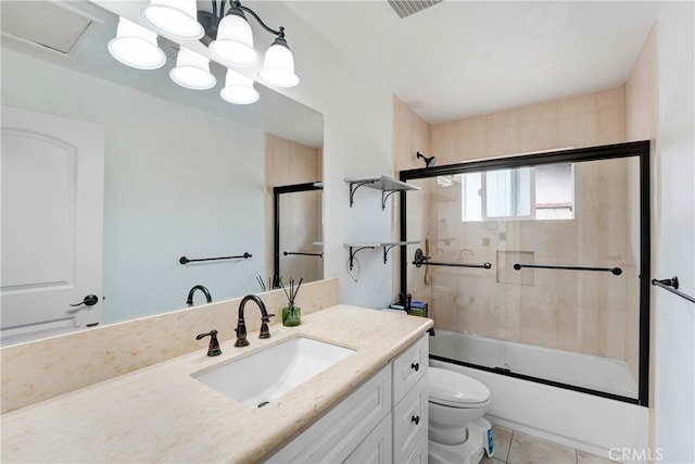 137 N Viceroy Ave, Azusa, CA 91702 - bathroom featuring vanity, combined bath / shower with glass door, and tile patterned floors