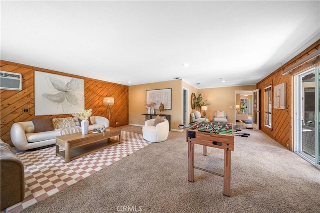6910 Valinda Ave, Rancho Cucamonga, CA 91701 - playroom featuring wood walls, carpet floors, and recessed lighting