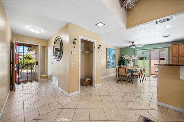 6910 Valinda Ave, Rancho Cucamonga, CA 91701 - entrance foyer featuring ceiling fan and light tile patterned floors