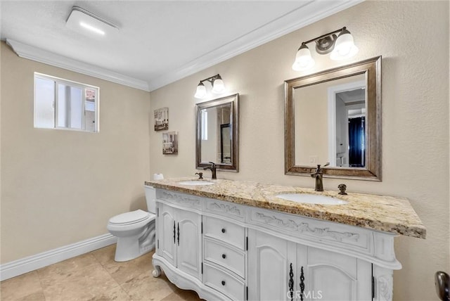 2622 S Pacific Ave, Santa Ana, CA 92704 - full bathroom featuring double vanity and ornamental molding