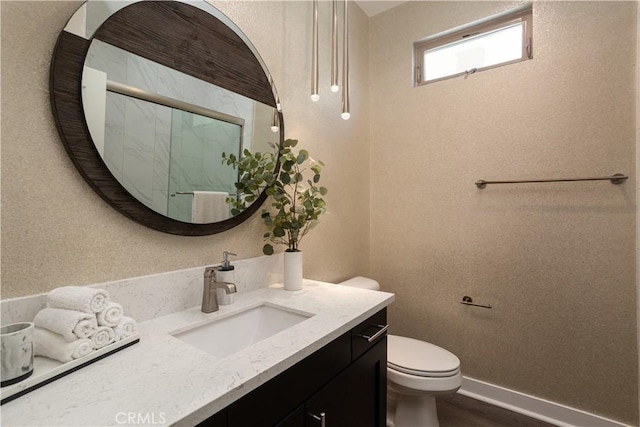 35 Ebb Tide Cir, Newport Beach, CA 92663 - full bathroom with vanity, a shower stall, and wood finished floors