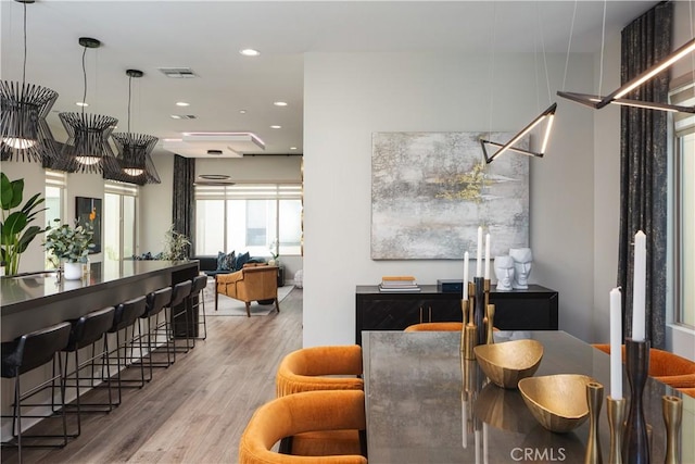 35 Ebb Tide Cir, Newport Beach, CA 92663 - dining area with wood finished floors and recessed lighting