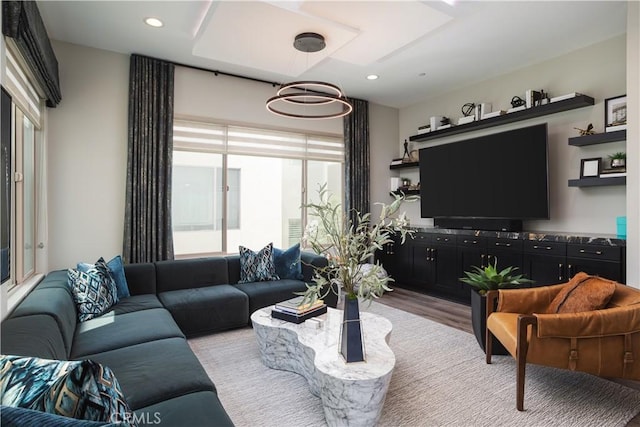 35 Ebb Tide Cir, Newport Beach, CA 92663 - living area featuring healthy amount of natural light, recessed lighting, and wood finished floors