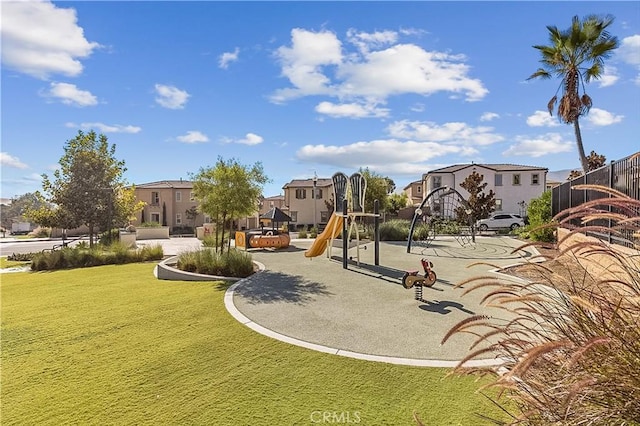 2825 Villa Catalonia Ct, Corona, CA 92881 - view of playground with a residential view and a lawn