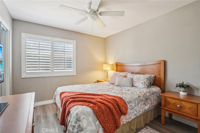 1519 Bluejay Way, Hemet, CA 92545 - bedroom featuring wood finished floors, multiple windows, and ceiling fan