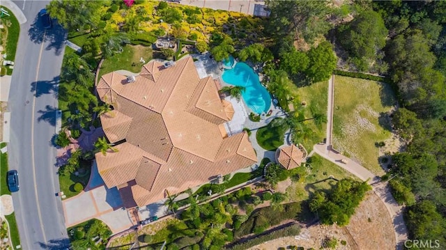 2809 Oak Knoll Dr, Diamond Bar, CA 91765 - aerial view of property and surrounding area featuring a pool area