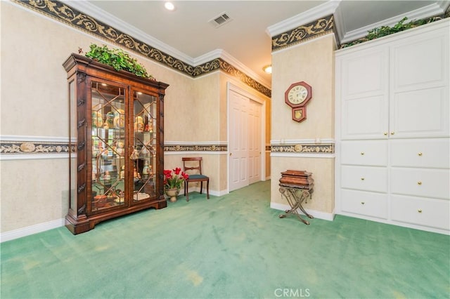 2809 Oak Knoll Dr, Diamond Bar, CA 91765 - living area featuring carpet and ornamental molding