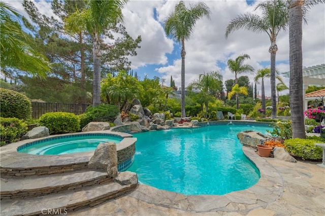 2809 Oak Knoll Dr, Diamond Bar, CA 91765 - view of swimming pool with a pool with connected hot tub