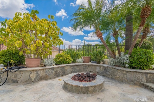 2809 Oak Knoll Dr, Diamond Bar, CA 91765 - view of patio / terrace featuring an outdoor fire pit