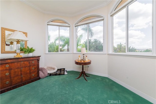 2809 Oak Knoll Dr, Diamond Bar, CA 91765 - sitting room with carpet flooring and crown molding