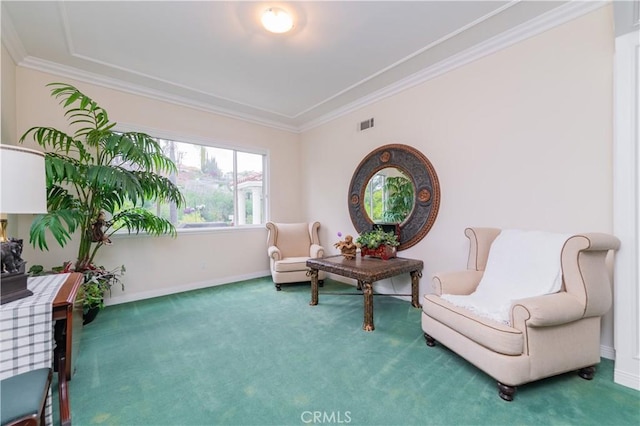 2809 Oak Knoll Dr, Diamond Bar, CA 91765 - sitting room featuring carpet flooring and crown molding