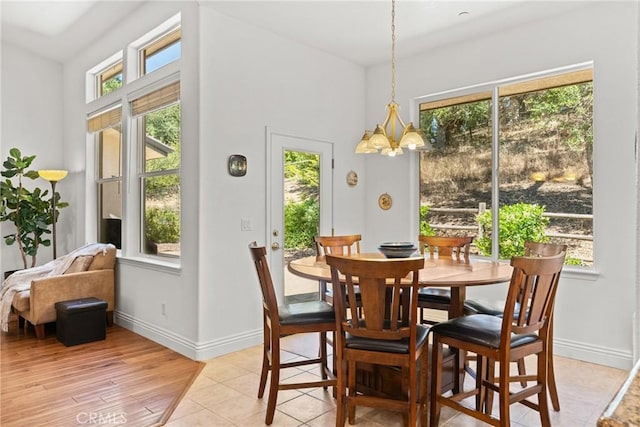 12703 Paso Verde Ct, Atascadero, CA 93422 - dining space with plenty of natural light, a chandelier, and light wood finished floors
