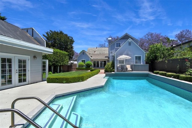 4161 Dixie Canyon Ave, Sherman Oaks, CA 91423 - view of swimming pool featuring french doors and a patio