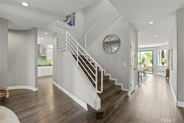 5 Catalina Point Rd, Chico, CA 95928 - stairway featuring wood finished floors and recessed lighting