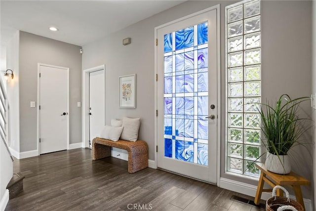 5 Catalina Point Rd, Chico, CA 95928 - doorway with dark wood-type flooring, healthy amount of natural light, and recessed lighting