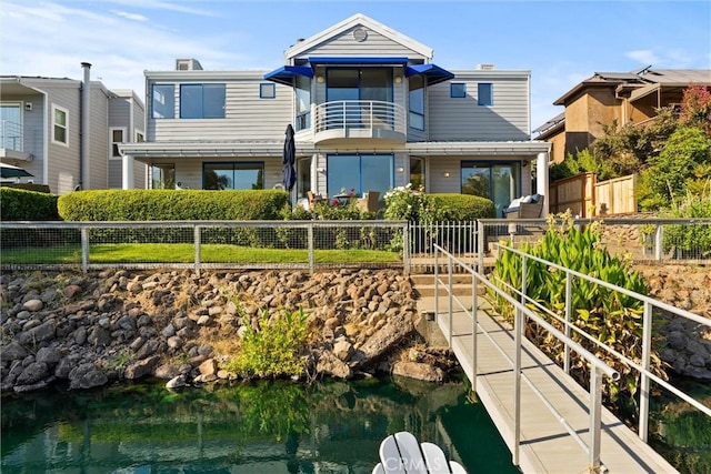 5 Catalina Point Rd, Chico, CA 95928 - view of front facade featuring a balcony and a water view