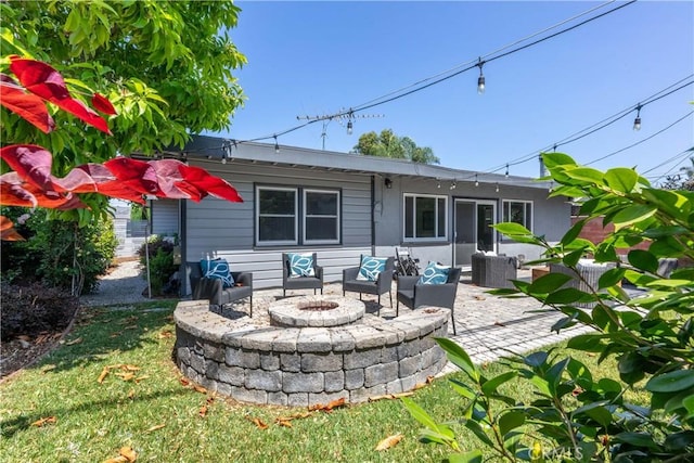 2054 Pattiz Ave, Long Beach, CA 90815 - back of property with a patio area and an outdoor living space with a fire pit