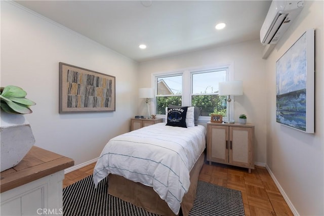 2054 Pattiz Ave, Long Beach, CA 90815 - bedroom with a wall mounted AC and recessed lighting