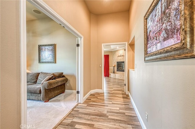 2457 Remington Ct, Merced, CA 95340 - hallway with wood finished floors and a towering ceiling