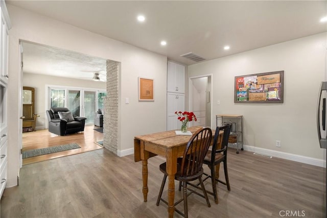 401 W 6th Ave, Chico, CA 95926 - dining space featuring wood finished floors and recessed lighting