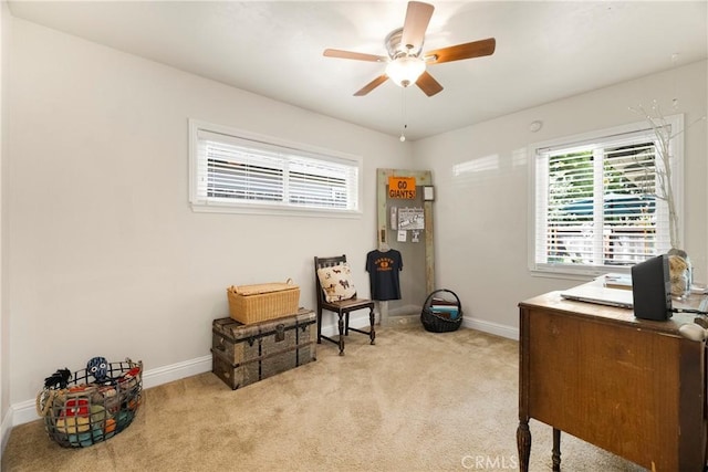 401 W 6th Ave, Chico, CA 95926 - carpeted office space featuring ceiling fan and baseboards