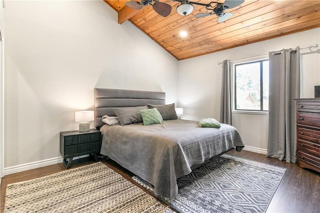 248 Hemlock Dr, Lake Arrowhead, CA 92352 - bedroom with wooden ceiling, wood finished floors, and ceiling fan