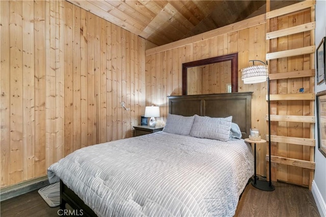248 Hemlock Dr, Lake Arrowhead, CA 92352 - bedroom featuring wooden walls, wood finished floors, and wooden ceiling