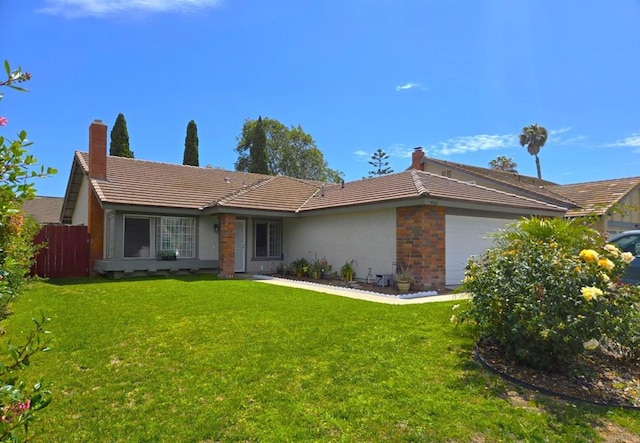 4413 Point Degada, Oceanside, CA 92058 - single story home featuring a tiled roof, an attached garage, stucco siding, and a chimney