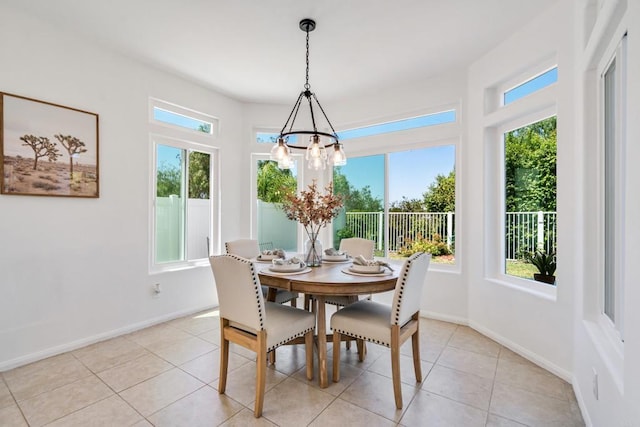 4926 Colusa Dr, Oceanside, CA 92056 - dining room with a chandelier and light tile patterned flooring