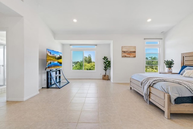 4926 Colusa Dr, Oceanside, CA 92056 - bedroom with multiple windows, light tile patterned floors, and recessed lighting