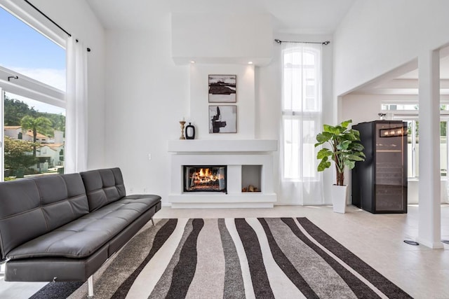 4926 Colusa Dr, Oceanside, CA 92056 - living room with a glass covered fireplace and light tile patterned flooring